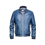 racing jacket oakley amazon farbliches Innenfutter Bugatti Blouson Lederjacke 5930-610 Trucke/Fonsi (Racing Blue, 50)