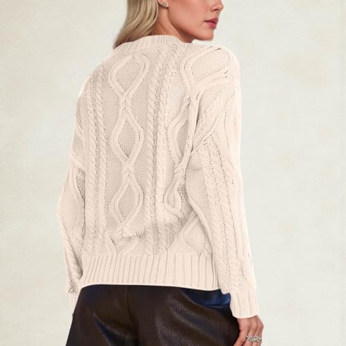 Sweaters for Women Fall Winter Oversized Long Sleeve Mock Neck Lightweight Chunky Cable Knit Pullover Sweater Jumper Top3