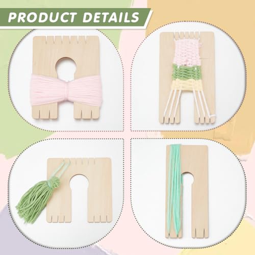 NBEADS 5 peças, 5 tamanhos, ferramenta de fabricação de borlas de madeira, pompons, tear de borla, t