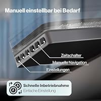 Parkwächter V2 elektronische Parkscheibe mit Zulassung fürs Auto - automatische Digitale Parkscheibe - elektrisch mit Zulassung nach StVO - Elektrische Parkuhr Auto - Schwarz – Ansicht 6