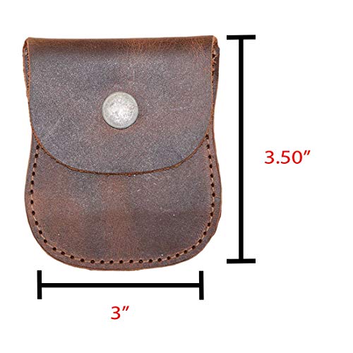 Hide & Drink, Curvy Coin Pouch, Pocket Case for Pennies, Rustic Bag, Travel Accessory, Full Grain Leather, Handmade, Bourbon Brown by Hide & Drink - Used condition - Image 6