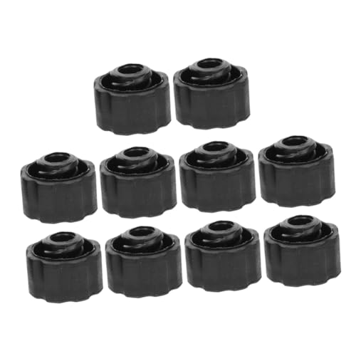 SOLUSTRE 10pack Black Tip Caps 4# Industrial Adapter Plugs Compatible with Dispensing for Laboratory and Scientific Use