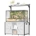 YITAHOME 40-120 Gallon Reptile Tank Stand with Power Outlet, Heavy Duty Aquarium Stand with Accessories Storage Cabinet - Metal Fish Tank Stand for Turtle, Reptile, 1100LBS Capacity, White