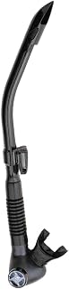 RIFFE Stable Dry Snorkel for Scuba Diving & Snorkeling - Lightweight Flexible Tube, Shark Fin Tip, Purge Valve & Hinged Keeper