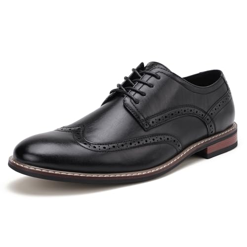 Image of Men Dress Shoes Formal Lace Up Latex Insole Oxford Business Wedding Leather Derby Shoe