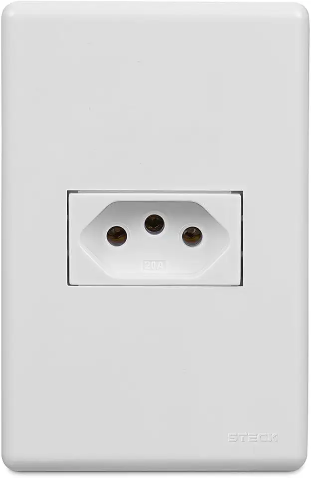 Conjunto 4x2 1 Toma 2p+t 20a 250v Horizontal Stella Steck Branco