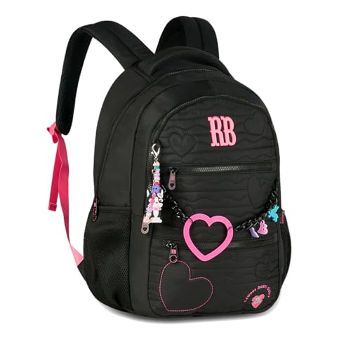 Mochila RB Costa Feminina Escolar Juvenil Adulta Original (Preto)