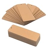 300 Pieces Blank Bookmarks, Bulk Kraft Paper Bookmark with Hole Cardstock for School Supply, DIY Cra