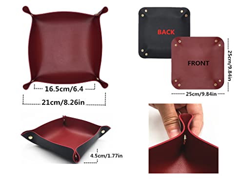 4 Pack Valet Tray Pu Leather Jewelry Tray For Women And Man Portable Catchall Travel Storage Dish Plate Key Tray For Entryway Desk Organizer For Phone, Keys, Glasses, Wallet, Earphone, Watch, Coin #TOP2