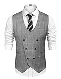 【Combinación de la ropa: este chaleco ajustado para hombre es ideal con una camisa de vestir para un aspecto elegante o igual de cómodamente debajo de una chaqueta.