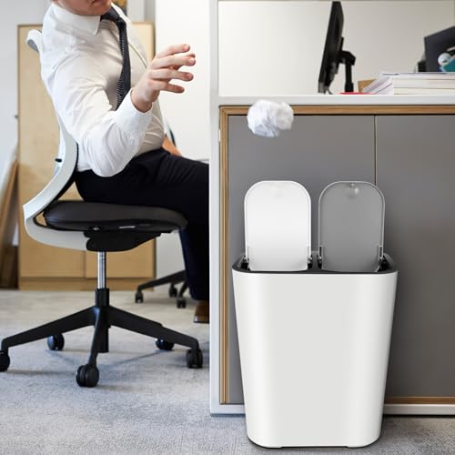 Caneca de Basura Doble Compartimento 15L Beige miniatura 7