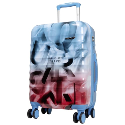 Trendyshop365 Kleiner Handgepäck Trolley Verona 55cm 50 Liter 4 Räder Zahlenschloss blau-pink