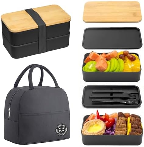 Boîte à Bento Pour Enfants, 1300 Ml, 4 Compartiments, Avec Couverts Pour Adultes Et Tout Petits Etanche Compatible Micro Ondes Lave Vaisselle Et Refrigerateur Sans Bpa Bleu Ble 91925725