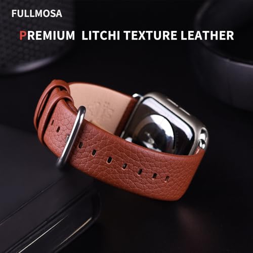Image of Fullmosa Leather Band Compatible with Apple Watch Band 42mm 44mm 45mm 46mm 49mm, Genuine Leather Replacement Strap for iWatch Ultra3 /2 /1 SE3 /2 /1 Series 11 10 9 8 7 6 SE 5 4 3