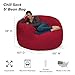 Chill Sack Bean Bag Chair - 5' Giant Memory Foam Lounge Chair with Soft Microfiber Cover – Cozy Furniture for Living Room, Dorm, & Kids' Rooms – Comfortable 5 Ft, Microsuede Lounge Sofa, Cinnabar