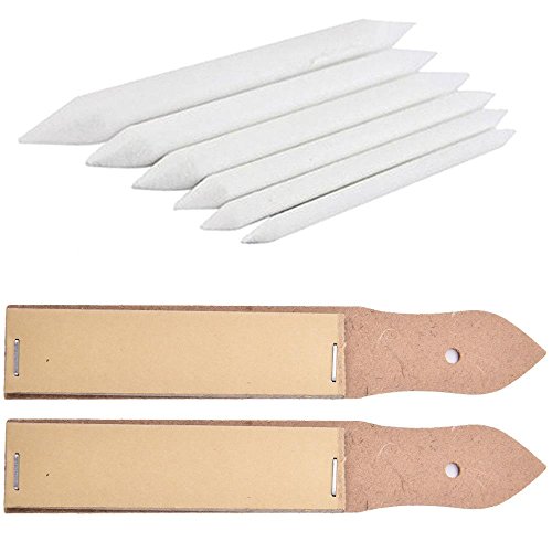 Drawing Accessories Set Blending Stumps and Tortillions With 2 Pcs Pencil Sandpaper Pointer by HONGTIAN