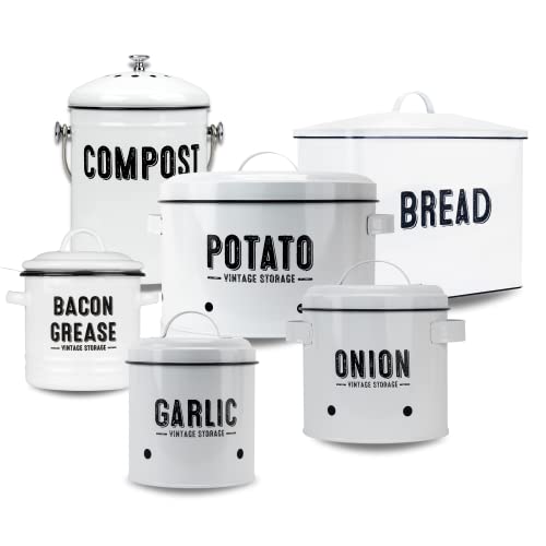 Granrosi Large Bread Box For Kitchen Countertop, Bread Storage Container, Breadbox, Bread Container, Bread Holder, Bread Keeper, Bread Boxes - Farmhouse Bread Box With Metal Lid - White #TOP6