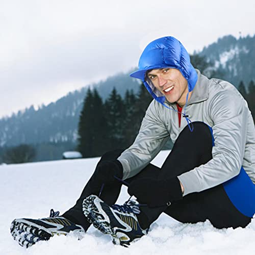 Foto von ORTUH Daunenmütze Wintermütze - Warme Daunenmütze mit Visier - wasserdichte warme Dicke Mütze im Winter für Männer und Frauen, verstellbare warme Mütze für Männer Outdoor Camping - Daunen warme ütze