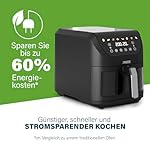 Princess SlimFry Heißluftfritteuse 8 L, platzsparend, fettfreie Kochtechnologie, 8 Programme, Sichtfenster, leistungsstark (2000 W) und leiser Betrieb (55 db), Schwarz, Airfryer 01.182258.01.001 – Bild 4
