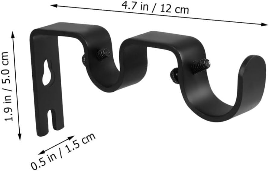 VALICLUD 4Pcs Adjustable Curtain Rod Holders Heavy Duty Brackets for Wall Mounting Versatile Support for Single Rod Curtains Construction with Enhanced Stability