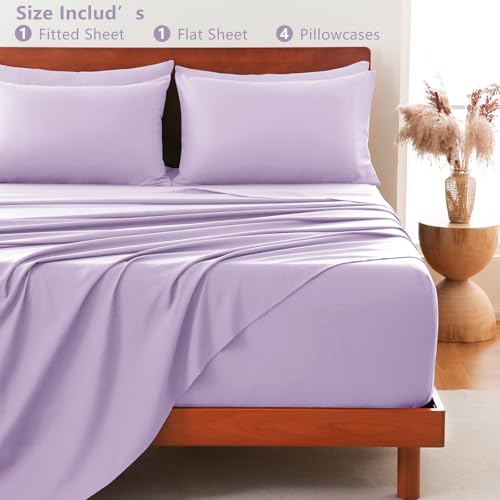Image of CozyLux 6-Piece Cal King Sheet Set, Fits 18-21 Inch Mattresses, Oeko-TEX
