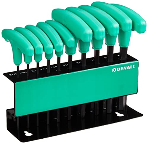 Amazon Brand - Denali 10-Piece T-Handle Hex Key Set With Stand - 3/32" - 3/8" #TOP8