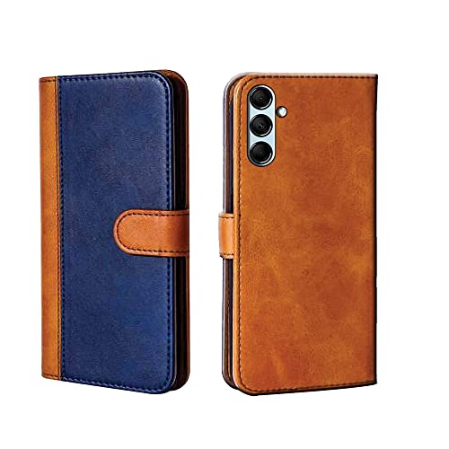 Image of Pinaaki Enterprises Samsung Galaxy M14 5G Flip Case | Premium Leather Finish Flip Cover | with Card Pockets | Wallet Stand |Complete Protection Flip Cover for Samsung Galaxy M14 5G Beige