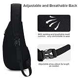 Sciphylia Brusttasche Sling Bag Herren Schultertasche Einzelgurt Rucksäcke Schulterrucksack Anti-Diebstahl Crossbody Bag für Männer Frauen Wandern Reisen Radfahren Klettern Kohlenschwarz