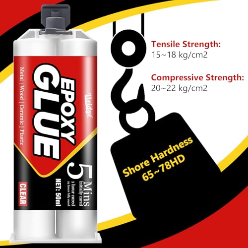 Epoxidkleber 100ml - 5 Minuten Epoxidharz Klebstoff Extra Stark für Metall, Kunststoff, Holz, Keramik, Glas, 2K Transparenter Epoxidharz Kraftkleber, Robust, Wasserfest und Hitzebeständig