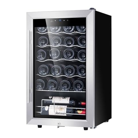 Kalamera 24 Bottle Wine Fridge, Freestanding Small Wine Fridge with 41-64 ℉ Digital Temperature Cover