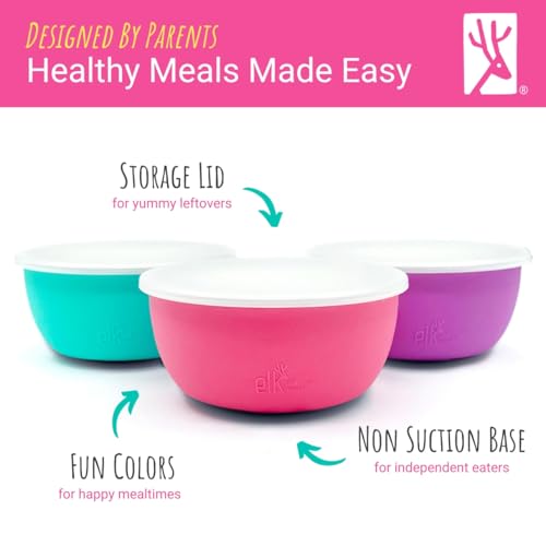 Elk and Friends Kids/Toddler Stainless Steel Bowls + Sleeves + Lids | 4pk by Elk and Friends - Image 4