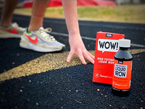 Novaferrum Wow | 125 High Potency Liquid Iron Supplement For Adults | Liquid Iron For Men & Women | Iron Deficiency | 125Mg Of Iron Per 5Ml Dose | Vegan Verified | Gluten Free Certified | Sugar Free | Raspberry Grape | 6 Fl Oz (180 Ml) #TOP6