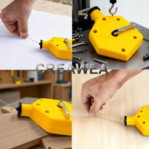 CREAWEA 2PCS Heavy Duty Chalk Line, Professional Construction Marking Tool, 100-Foot Line, Ergonomic Design, for Measuring and Layout (Yellow & Black), Chalk Not Included by CREAWEA - Image 7