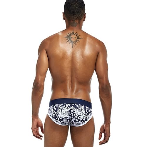 Men's Underwear Briefs Mens Cotton Briefs Underwear Breathable Sexy Hot Leaf Printed Low Rise Men's Panties Sport4