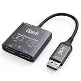 uptab DisplayPort to Dual HDMI Adapter 4K 60Hz Multi Monitor Splitter, Converter Dual Monitors Extended Display SST MST Hub, Display Port Extend 1 in 2 HDMI Out, DP to 2X HDMI 2.0