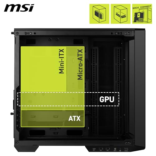Boîtier PC ATX MSI MAG PANO PZ Installation verticale de carte graphique Support de GPU - vue 5