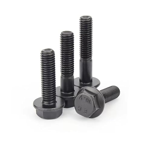 Black 10.9 Steel Fine Thread Hexagon Flange Head Bolts Screws M10 M12 M14 M16 (2,M12 x 1.25 x 120mm)