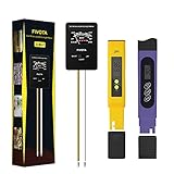 Fivota Medidor pH, Medidor TDS de pH Suelo, 3 en 1 Medidor de Humedad/Luz/pH del Suelo, Medidor de pH y Calidad del Agua, Prueba pH Temperatura para Suelo Líquido (paquete de 3)
