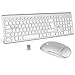 Produktbild FENIFOX Tastatur Maus Kabellose,Duale Systemumschaltung QWERTZ 2.4G Ergonomie 2400 DPI mit Flüsternd Key für Windows Weiß und Silber