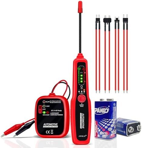 AWBLIN Wire Tracer Automotive Electrical Open & Short Finder Circuit Tester Wire Breaker Finder Fault Probe Cable Tracker Electrical DC 6-42V