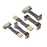 ADT-Link DisplayPort to DisplayPort Cable 90 Degree Up/Down Angled Connector Adapter Cord FPC FPV Flat DP Cable (15cm, P1A-P4B(Male-Female))