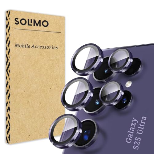 Amazon Brand - Solimo Camera Glass Lens Protector Ring for Samsung Galaxy S25 Ultra 5G Case Friendly with Edge to Edge Coverage and Easy Installation (Purple) 2 41ViPTEEb2L