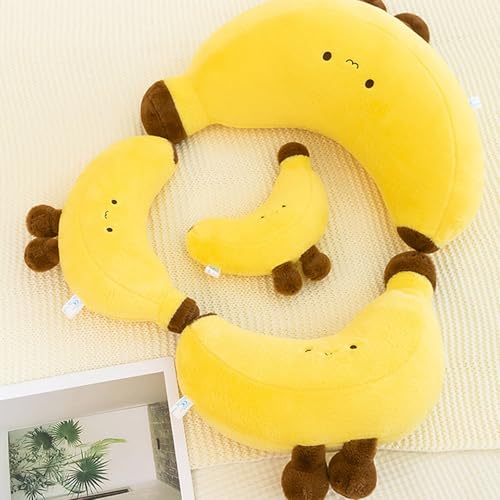 PlüSchtier Stofftier Banane,Gelbe Banane Kawaii Kissen Langes,PlüSch Bananen Kissen Obst GefüLlte Baumwolle PlüSchtier, Lustiges Frucht Design,Zimmerdekoration,Dekokissen Mit SüßEn FüßChen (23cm)