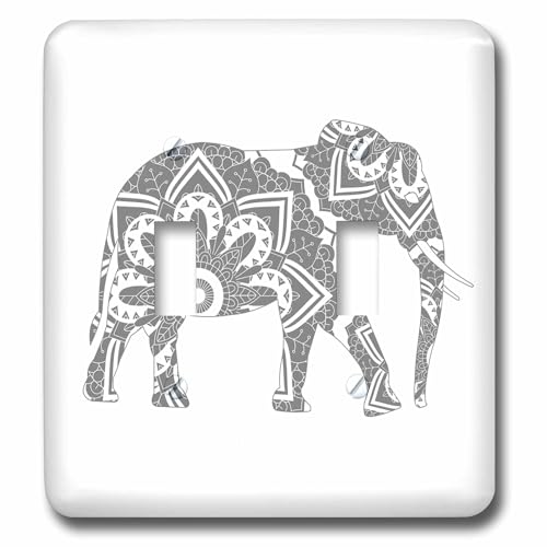 Mandala Elephant interrupteur double pour remplacer une plaque usée