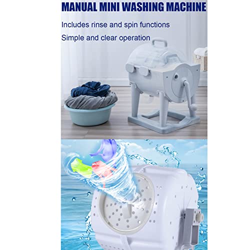 Mini handmatige wasmachine niet-elektrische droger, draagbare kleding ondergoed sok wasmachine compacte hand aangedreven was spinner, Voor campers/Camping/Reizen/Noodgevallen - Afbeelding 5