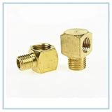 Elbow Connector Pipe Fitting， Plane Elbow Joint Machine Tool Lubrication Brass Oil Pipe Fitting 4/6mm OD Tube Compression(M10 X 1 4mm)