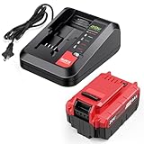 LabTEC 1-Pack 6.0Ah 20V Lithium Battery PCC685L and Battery Charger Kit Compatible with Porter-Cable