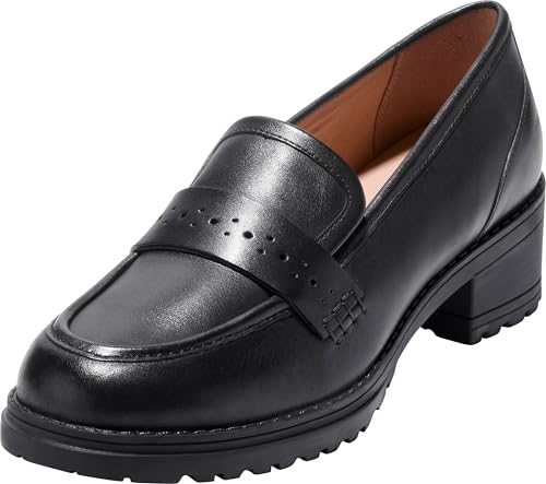 Cole Haan Cole Haan Women's Corrinne Lug Penny Loafers, Black Leather, 7-B US