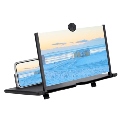 Amplificador de Pantalla para movil, 12 Pulgadas HD Amplificador Pantalla movil 3D Pantalla Aumento movil Lupa Pantalla Plegable para Todos los Smartphones