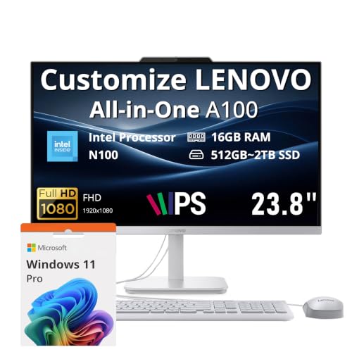 Image of Hotface Customized Desktop, Created Using Lenovo A100 23.8 inch FHD Anti-Glare All-in-One Desktop, Intel Processor N100, 8GB /16GB /32GB DDR5, 256GB /512GB /1TB, Keyboard & Mouse, WiFi 6, Win 11 Pro, Grey